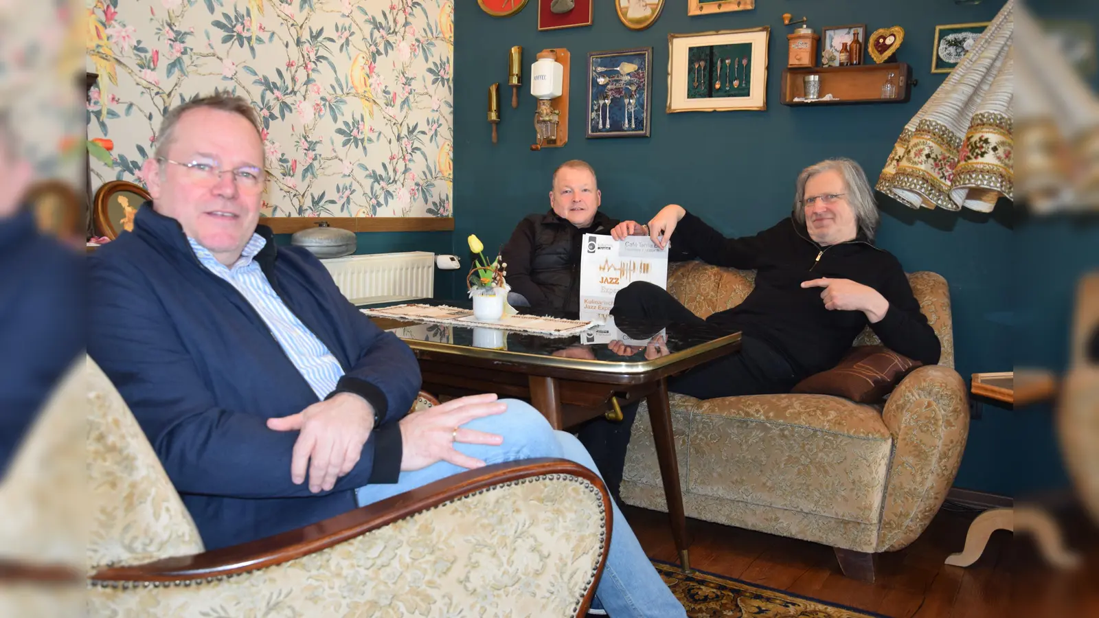 Im gemütlichen Ambiente (v.l.): Bernhard Fischer, Martin Braun und Georg Rox. (Foto: Marc Otto)