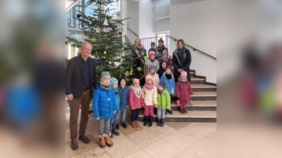 Die KInder der kath. Kindertageseinrichtung St. Josef Wehrden schmückten den Baum im Rathaus.  (Foto: privat)