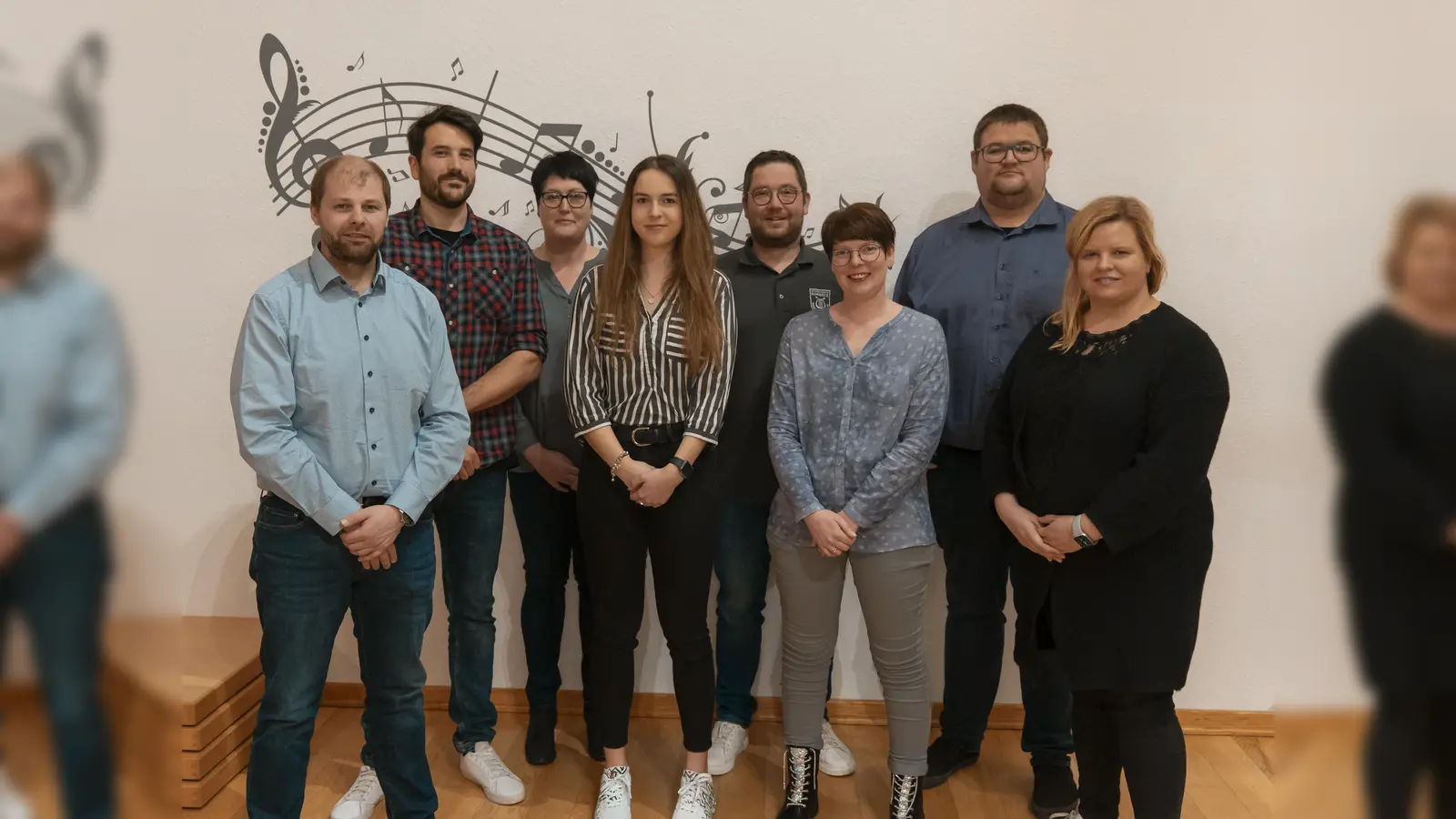 V.l.: Jan Ewers (1. Schriftführer), Mario Rieland (Beisitzer), Ursula Grewe (1. Kassiererin), Lara Kleinert (2. Kassiererin), Patrick Hoppe (2. Vorsitzender), Melanie Hoppe (2. Schriftführerin), Niklas Neimeier (1. Vorsitzender) sowie Carola Hoppe (Beisitzerin Jugendarbeit) (Foto: Christof Thonemann)